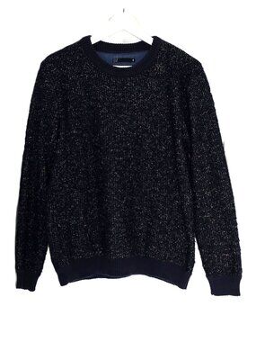 EDJI navy blue speckled crewneck sweater